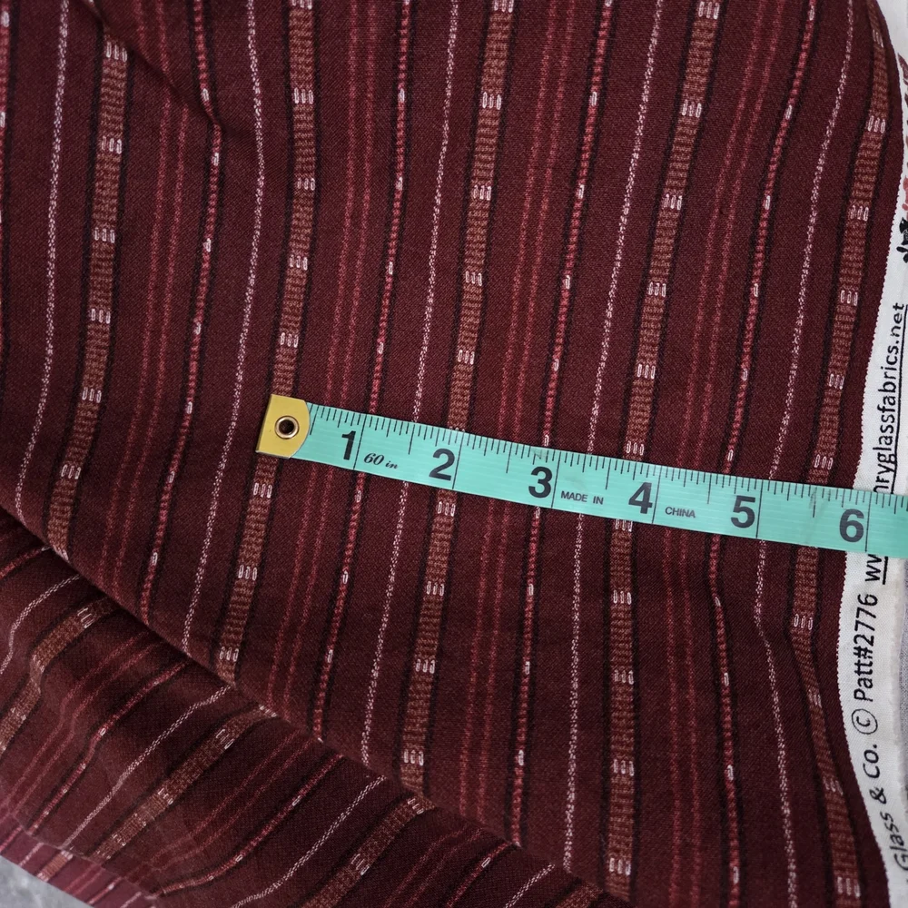 Quilting 6 Yards Cotton Fabric Yardage Henry Glass Time Well Spent Burgundy - Picture 5 of 6
